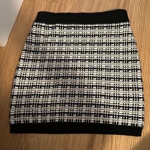 Babaton Mini Black and White Pencil Skirt